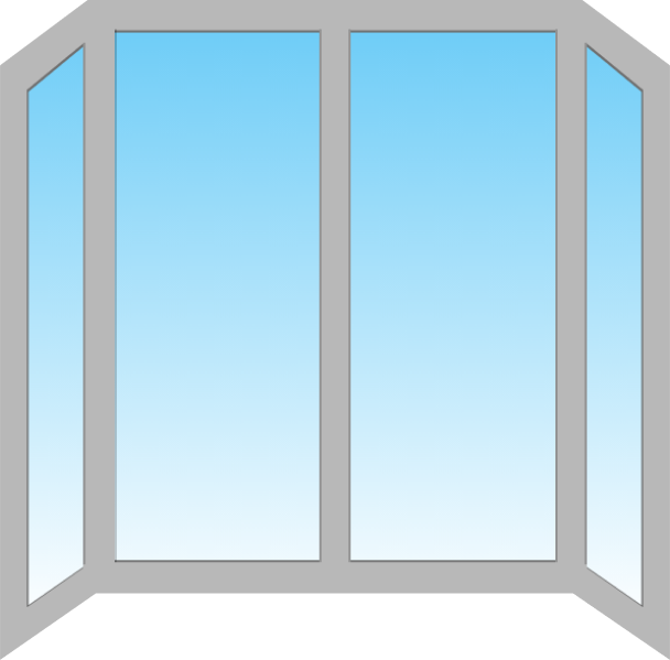 Эркерное прямоугольное алюминиевое окно Aluvet Home Hidden