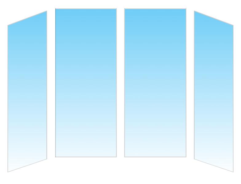 Эркерное трапециевидное пластиковое окно Rehau Sofos Tandem