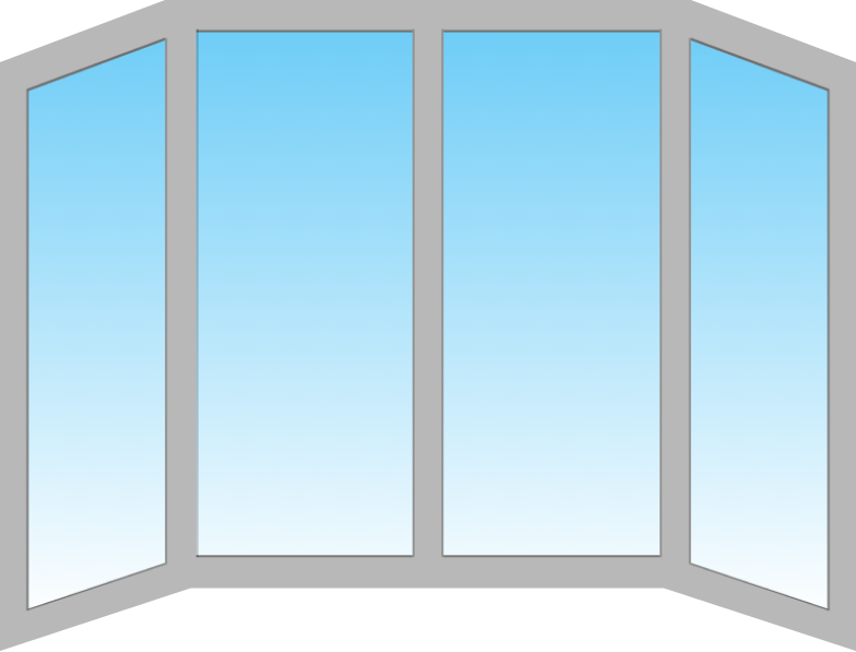 Эркерное трапециевидное алюминиевое окно Schuco ADS 70 HI