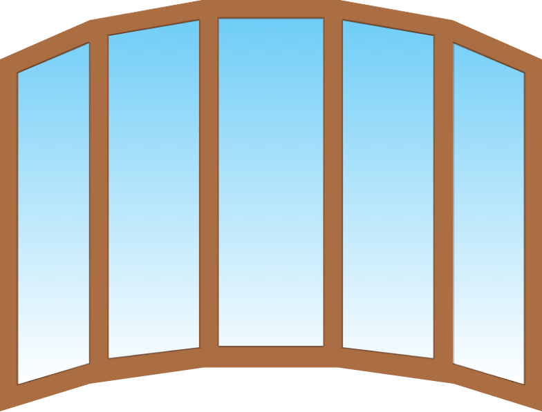 Эркерное полукруглое деревянное окно  евро сосна