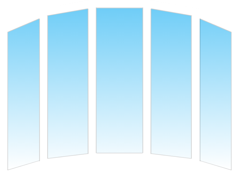 Эркерное полукруглое пластиковое окно Kömmerling 70 AD