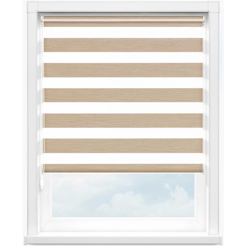 Зебра лотос 2406 бежевый, 280 см - 1