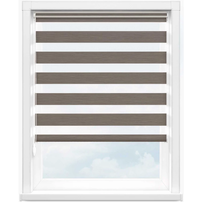 Зебра лотос 2868 св. коричневый, 280 см - 1