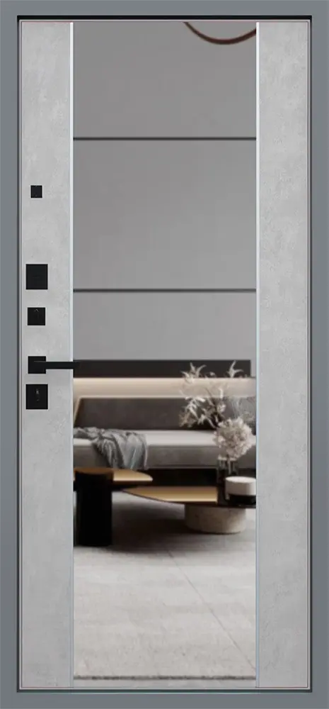 Стальная дверь Дуэт Б с зеркалом