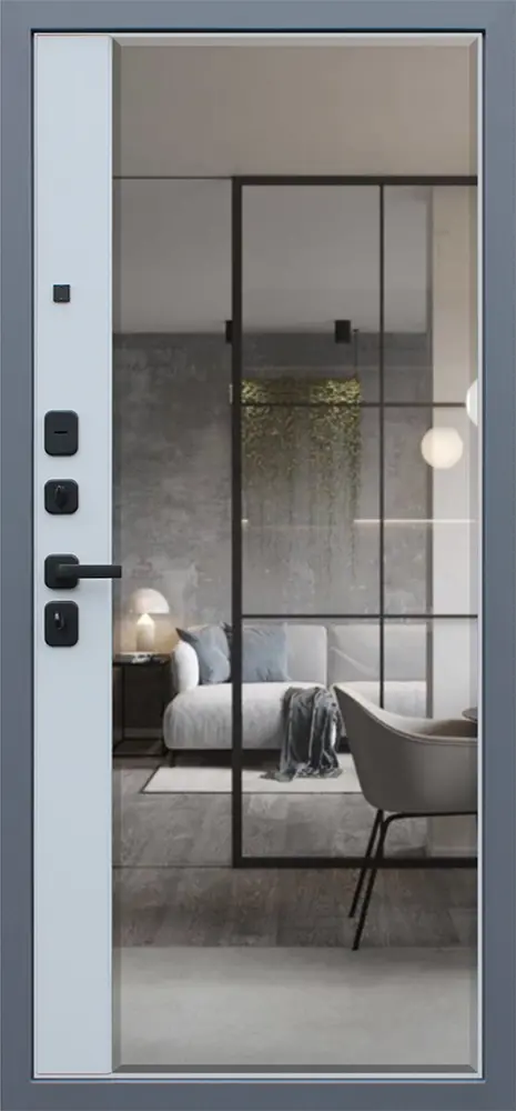 Стальная дверь Манчестер с зеркалом