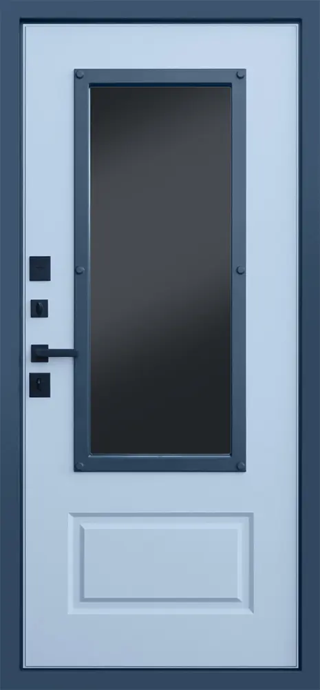 Стальная дверь Эльбрус с окном и английской решеткой (терморазрыв 3к)