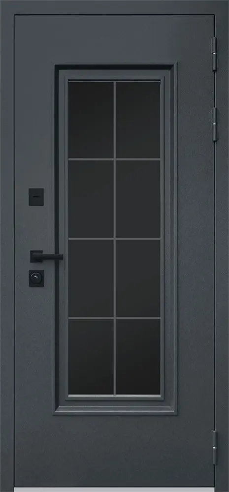 Стальная дверь Titanium с окном и английской решеткой (терморазрыв 3к)