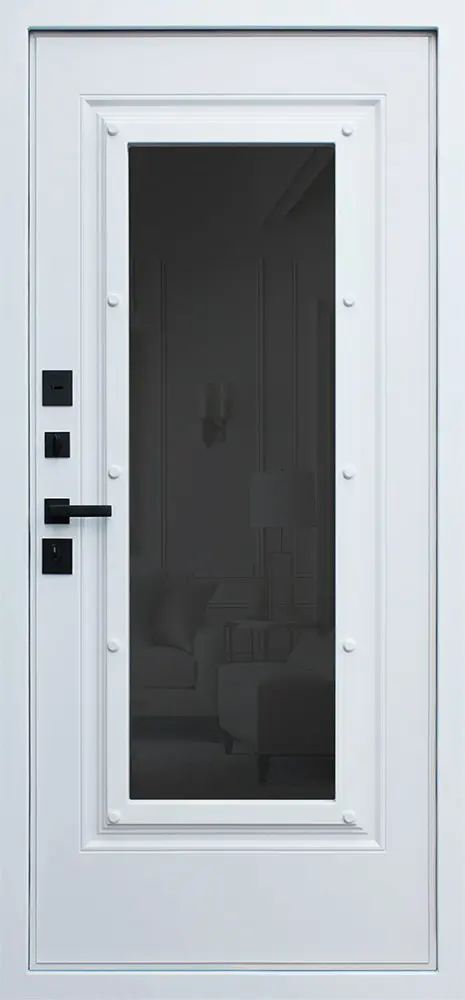 Стальная дверь Titanium с окном и английской решеткой (терморазрыв 3к)