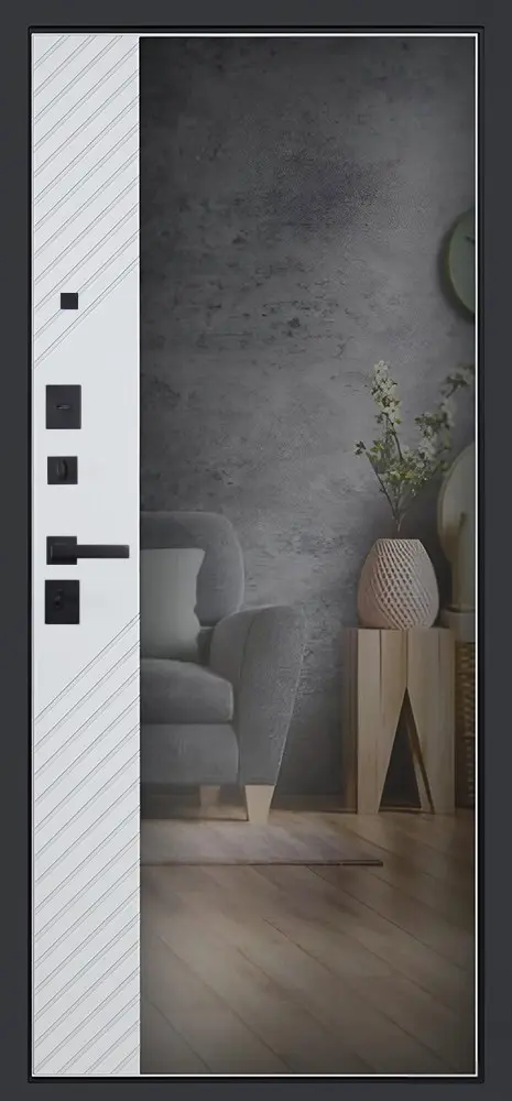 Стальная дверь Агава с зеркалом