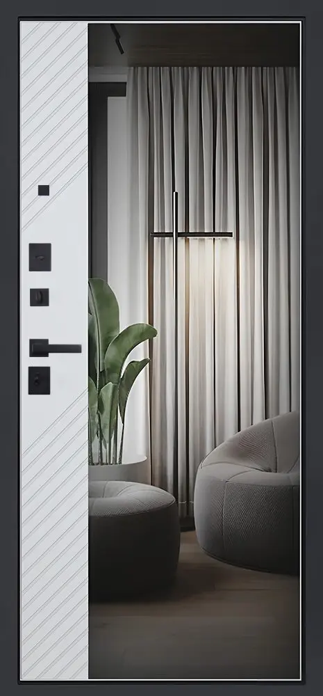 Стальная дверь Альфа с зеркалом