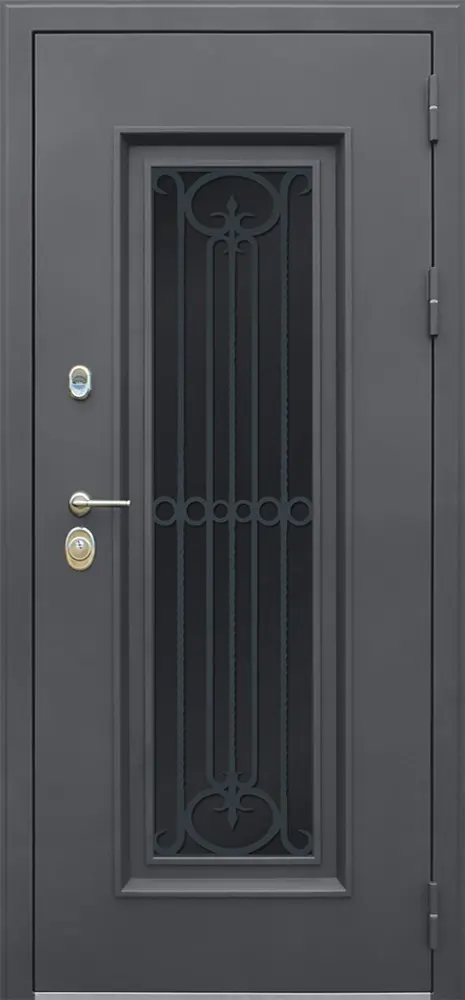 Стальная дверь Grand Lux light 2 с окном и лазерной резкой (терморазрыв 3к)