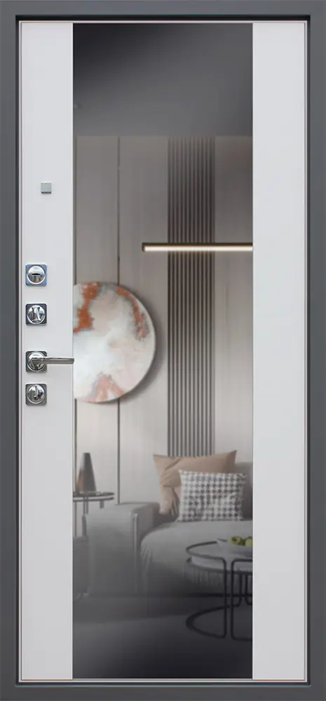 Стальная дверь Стелла с зеркалом