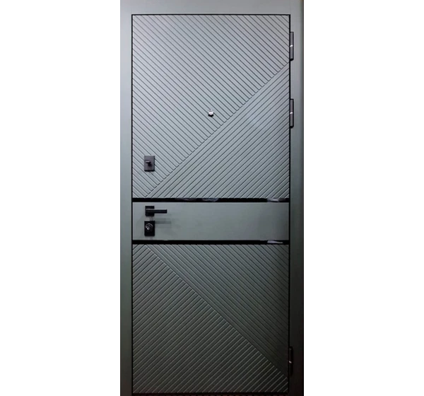 Стальная дверь Поларис с окном и лазерной резкой (терморазрыв 3к)