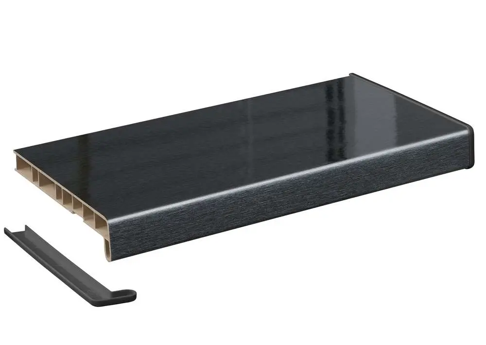 Подоконник Crystallit графит глубокий глянец