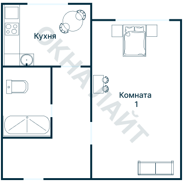 Остекление планировки 4913 дома П-44Т