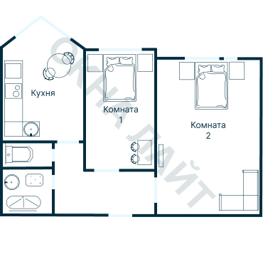 Остекление планировки 4924 дома П-44Т