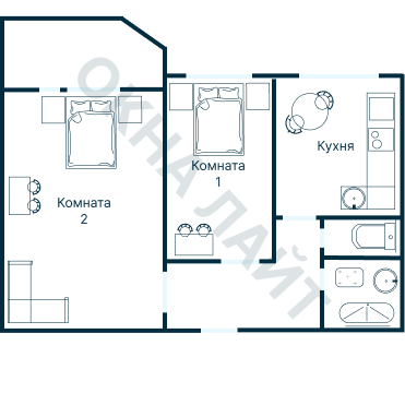 Остекление планировки 4931 дома П-44Т