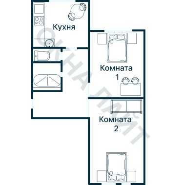 Остекление планировки 4941 дома П-44Т