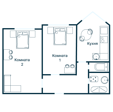 Остекление планировки 3502 дома П-44Т (кр)