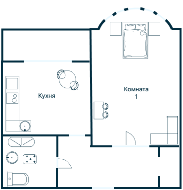 Остекление планировки 3504 дома П-44Т (кр)