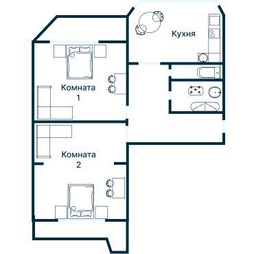 Остекление планировки 3507 дома П-44Т (кр)