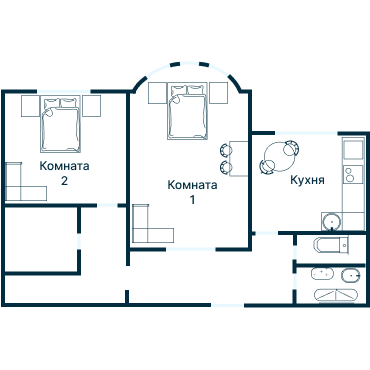 Остекление планировки 3521 дома П-44Т (кр)
