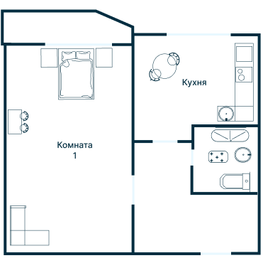 Остекление планировки 3555 дома П-44 (уго)