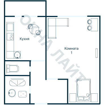 Остекление планировки 3586 дома П-46