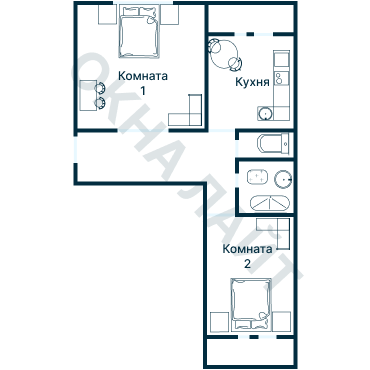 Остекление планировки 3601 дома П-46