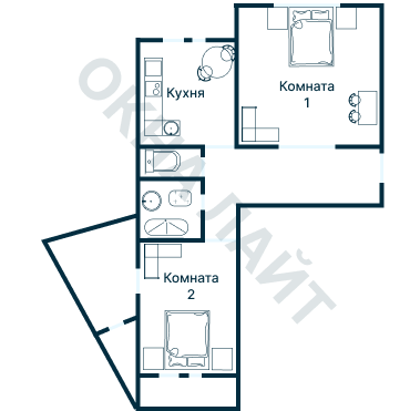 Остекление планировки 3611 дома П-46