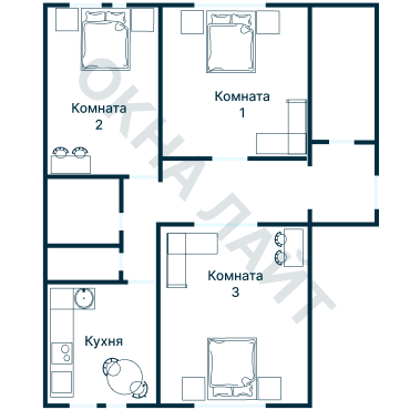 Остекление планировки 3617 дома П-46