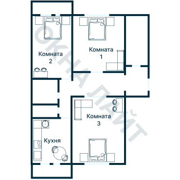 Остекление планировки 3620 дома П-46