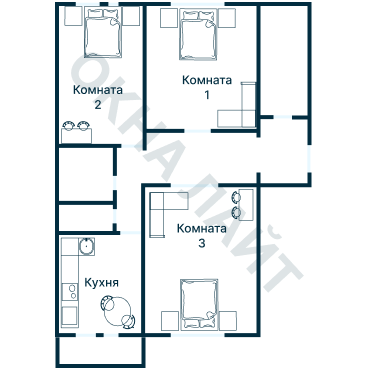 Остекление планировки 3623 дома П-46