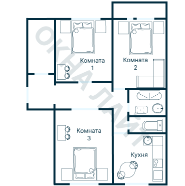 Остекление планировки 3625 дома П-46