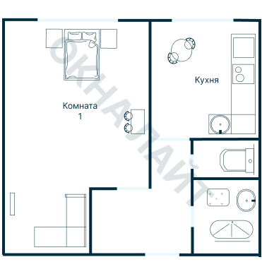 Остекление планировки 3632 дома П-46М
