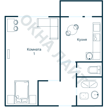 Остекление планировки 3637 дома П-46М