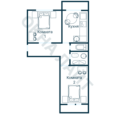 Остекление планировки 3639 дома П-46М