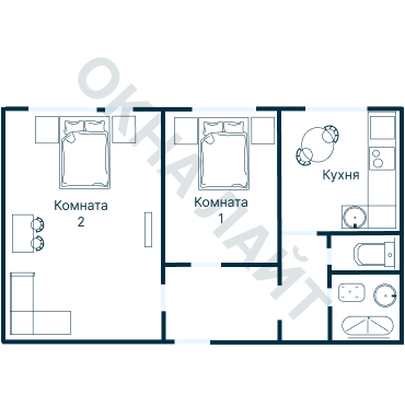 Остекление планировки 3647 дома П-46М