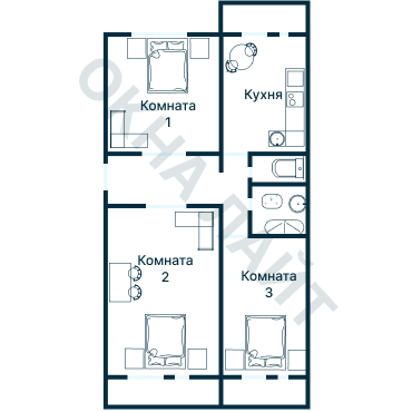 Остекление планировки 3665 дома П-46М