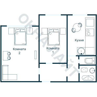 Остекление планировки 3703 дома П-55