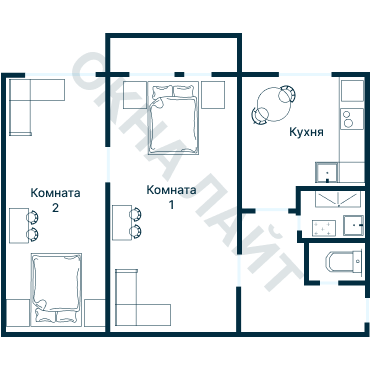 Остекление планировки 3835 дома П-55М