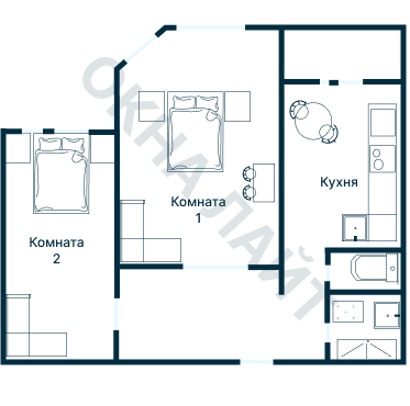 Остекление планировки 3846 дома П-55М