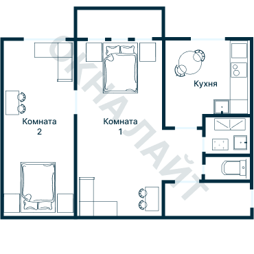 Остекление планировки 3903 дома П-55М
