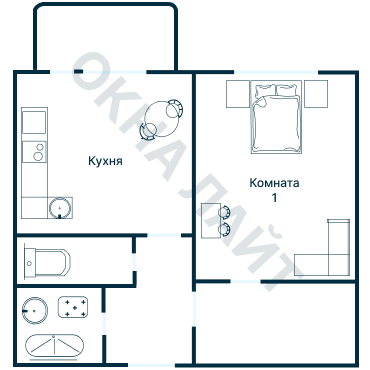Остекление планировки 3813 дома П-55М/2