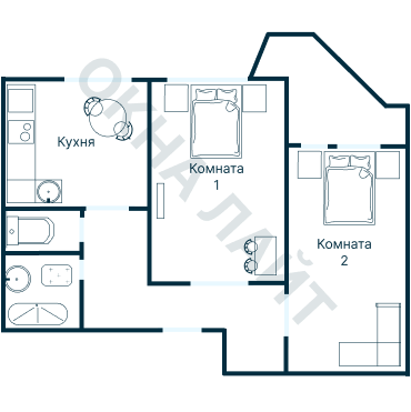 Остекление планировки 3971 дома ПД-4