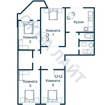 Остекление планировки 3992 дома ПД-4