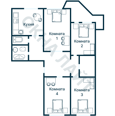 Остекление планировки 3995 дома ПД-4