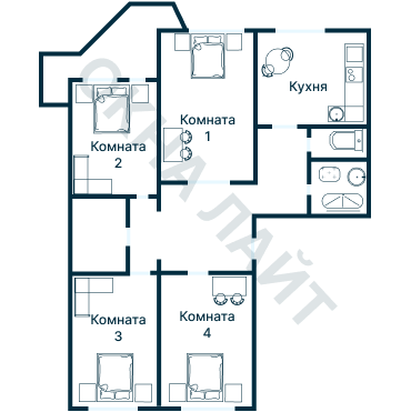 Остекление планировки 3996 дома ПД-4