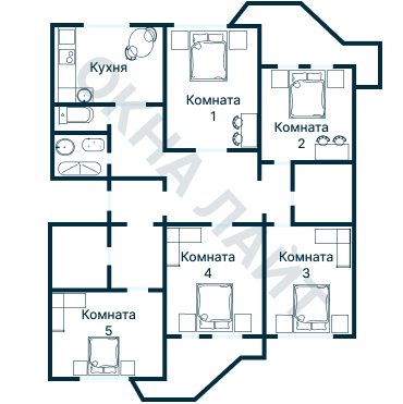 Остекление планировки 3998 дома ПД-4