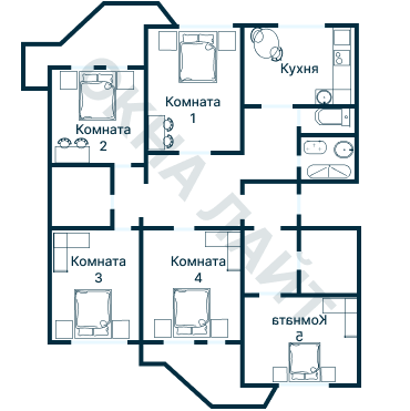 Остекление планировки 4004 дома ПД-4